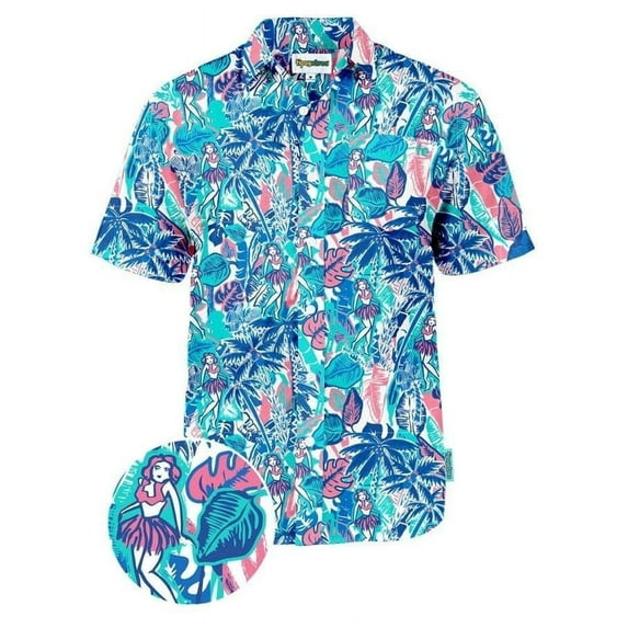 Tipsy Elves Men's Vacation The Island Breeze Hawaiian Shirt Size Small