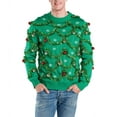 Tipsy Elves Ugly Christmas Sweater for Men Gaudy Garland Green
