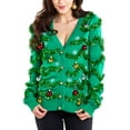 thumbnail image 1 of Tipsy Elves Ugly Christmas Sweaters with Ornaments Acrylic, Sweater (Women's), 1 of 6