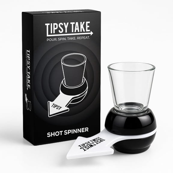 Tipsy Take Shot Spinner Party Game with Shot Glass, Fun Group Activity for Game-Nights Travel & Gathering