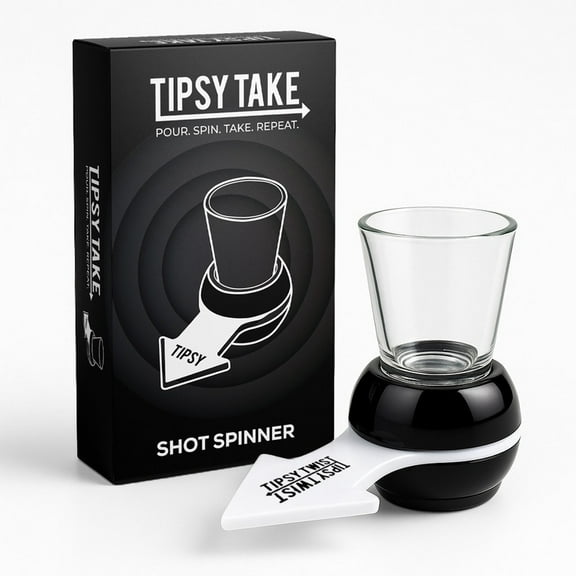 Tipsy Take Shot Spinner Party Game with Shot Glass, Fun Group Activity for Game-Nights Travel & Gathering