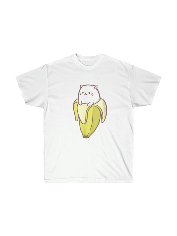 TipsyBee Banana Cat Short Sleeve Tee, Sizes S-5XL