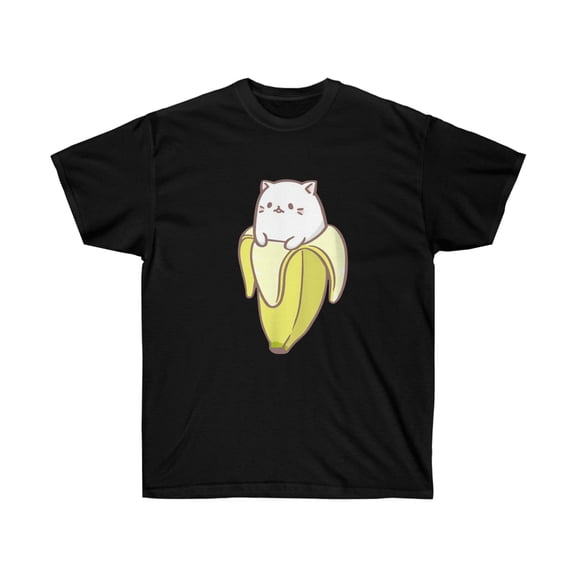 TipsyBee Banana Cat Short Sleeve Tee, Sizes S-5XL