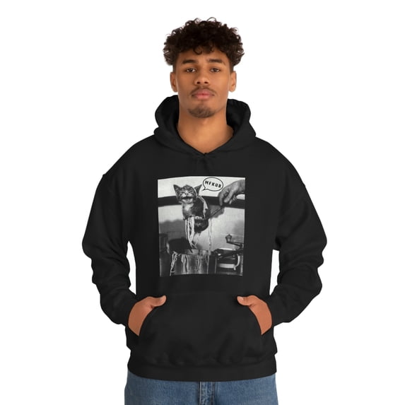 TipsyBee MFuKR Cat Unisex Heavy Blend Hooded Sweatshirt, Sizes S-5XL