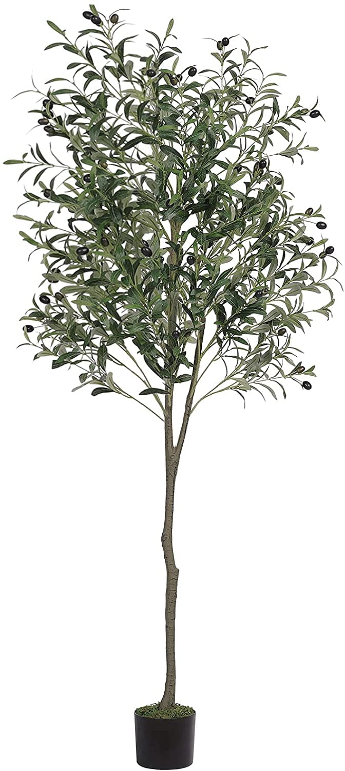 Tiptiper Artificial Olive Tree 70in Tall Fake Potted Olive Silk Tree