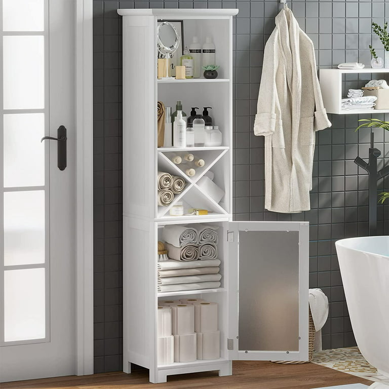 Tiptiper Tall Bathroom Cabinet, Linen Closet with Adjustable