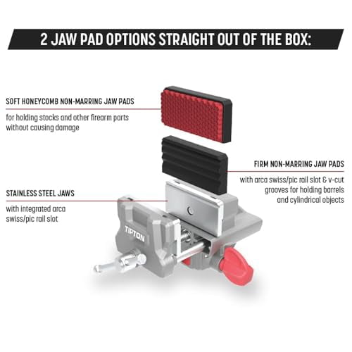 Tipton Best Gun Vise 360 with Swiveling Head Design, Non-Marring Jaw Pads, and Stainless Steel Jaws for Gunsmithing, Gun Cleaning, Scope Mounting
