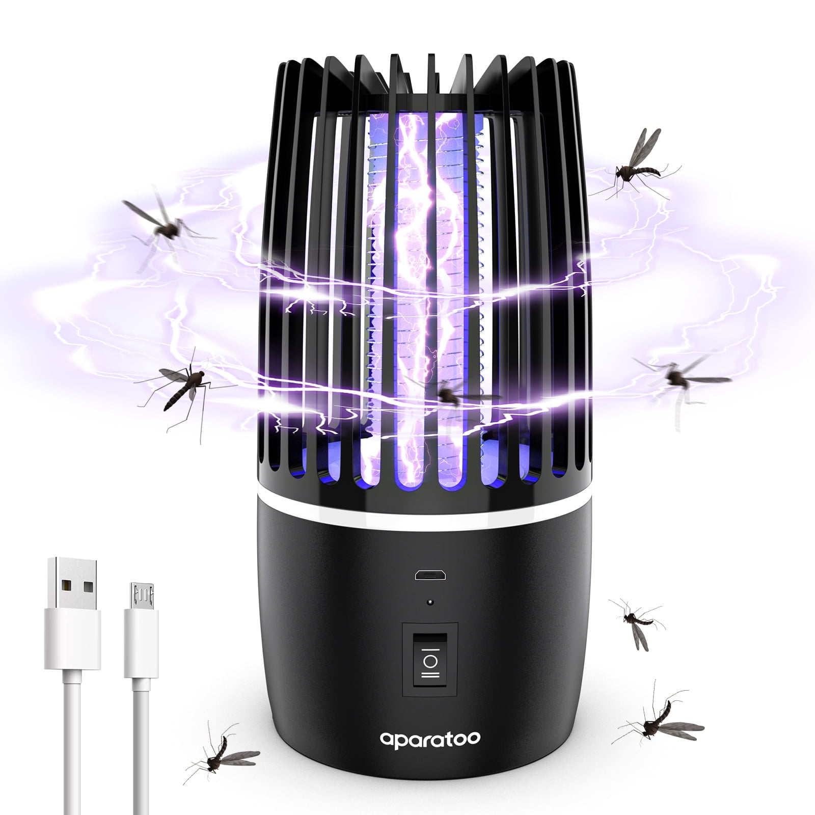 Tiptop Home Bug Zapper, Rechargeable Electric Mosquito Zapper with Powerful Fan & Large Storehouse for Gnats, Moths, Fruit Flies, Mosquito Killer Trap for Home, Patio, Camping