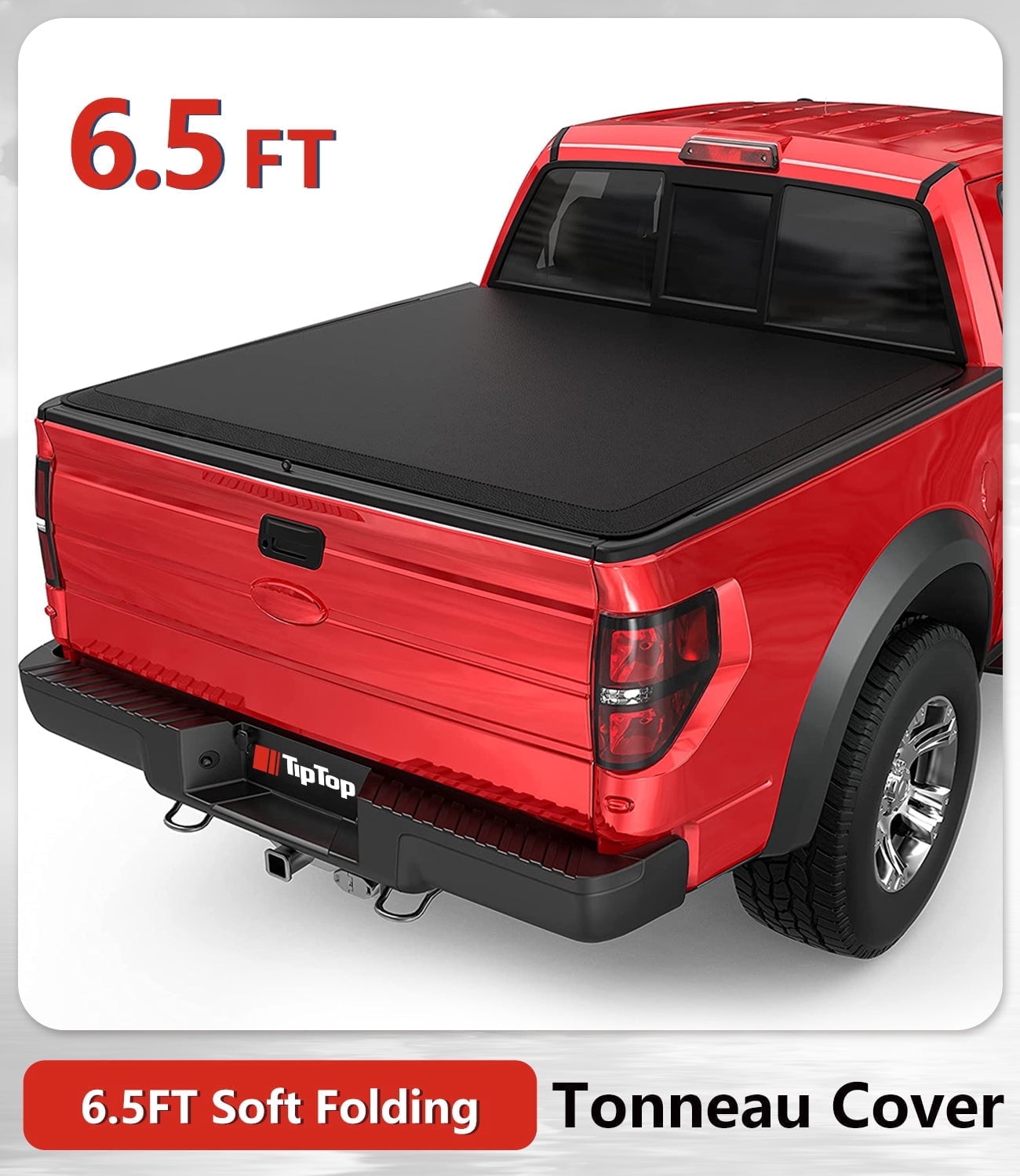 Tiptop Soft Folding Tonneau Cover Truck Bed For 2004-2014 FORD F-150 6.5ft Bed (78.8") | TPX3 |