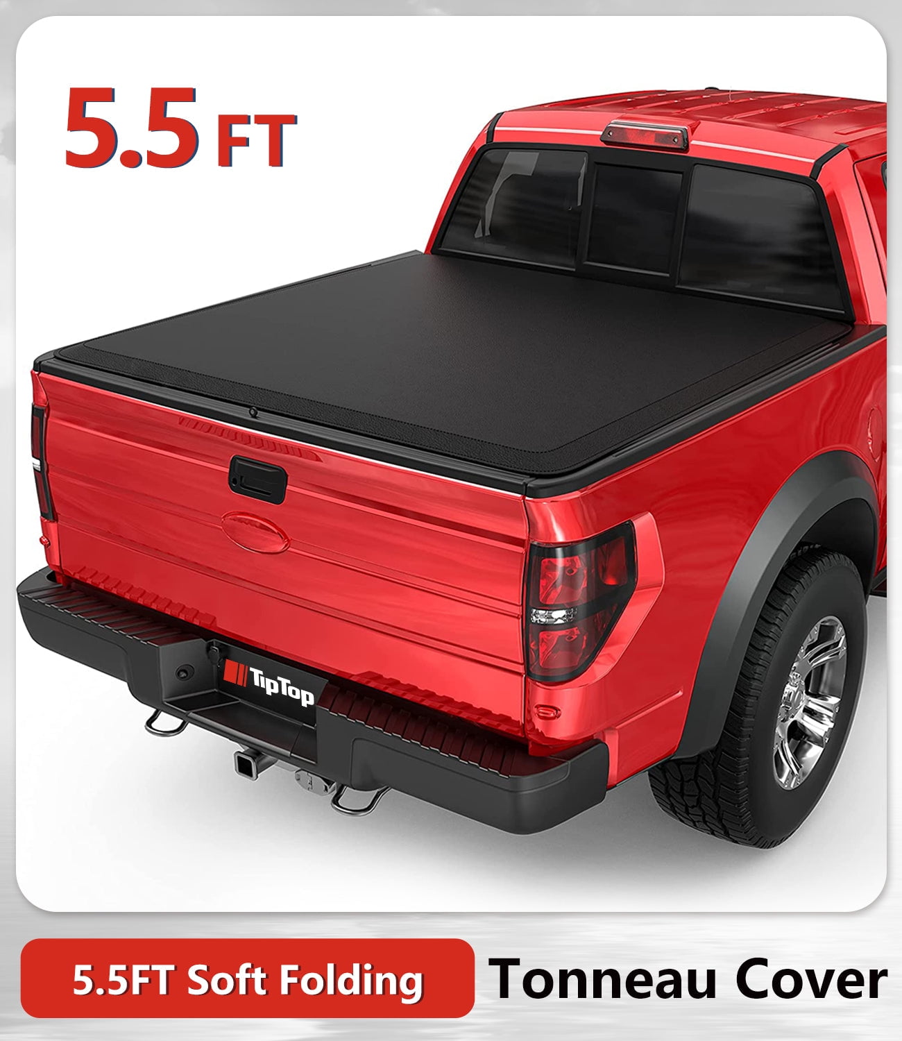 Tiptop Soft Folding Tonneau Cover Truck Bed For 2015-2023 Ford F-150 5