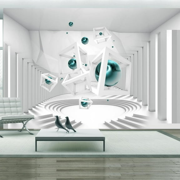 Tiptophomedecor 3D Illusion Wallpaper Wall Mural - Corridor Of Geometry