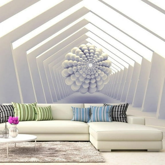 Tiptophomedecor 3D Illusion Wallpaper Wall Mural - Futuristic Gateway