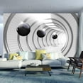 thumbnail image 1 of Tiptophomedecor 3D Illusion Wallpaper Wall Mural - Futuristic Tunnel, 1 of 4