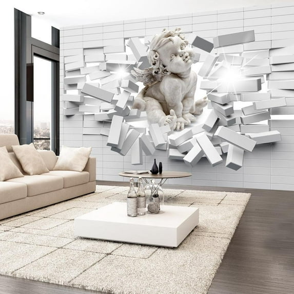 Tiptophomedecor 3D Illusion Wallpaper Wall Mural - Modern Cherub