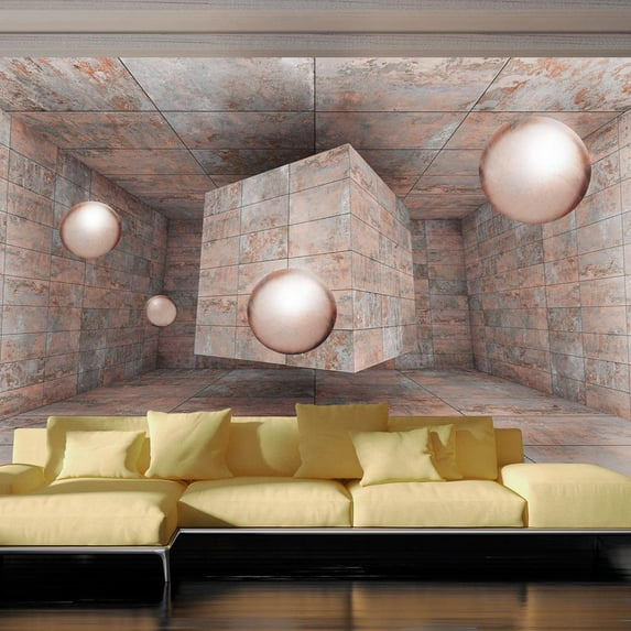 Tiptophomedecor 3D Illusion Wallpaper Wall Mural - Pink Box