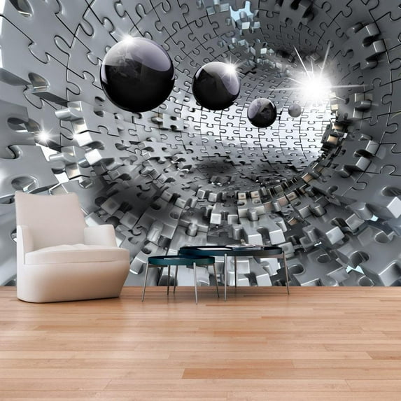 Tiptophomedecor 3D Illusion Wallpaper Wall Mural - Puzzle - Tunnel