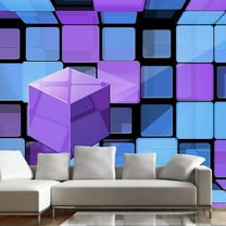 Tiptophomedecor 3D Illusion Wallpaper Wall Mural - Rubik's Cube: Variation