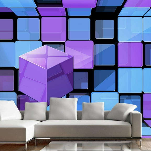 Tiptophomedecor 3D Illusion Wallpaper Wall Mural - Rubik's Cube: Variation