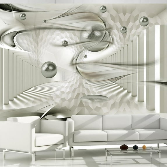 Tiptophomedecor 3D Illusion Wallpaper Wall Mural - Silver Bullets
