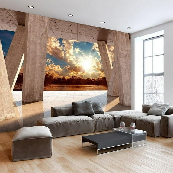 Tiptophomedecor 3D Illusion Wallpaper Wall Mural - Sunny Promenade