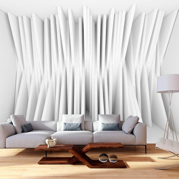 Tiptophomedecor 3D Illusion Wallpaper Wall Mural - White Balance