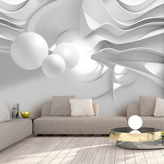 Tiptophomedecor 3D Illusion Wallpaper Wall Mural - White Corridors