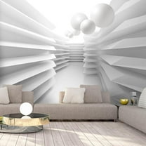 Tiptophomedecor 3D Illusion Wallpaper Wall Mural - White Maze