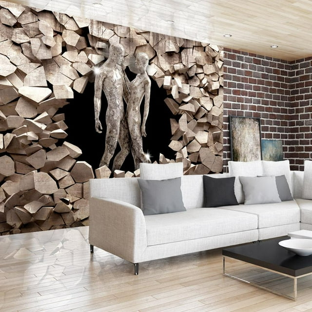 Tiptophomedecor 3d Illusion Peel and Stick Wallpaper Wall Mural - Stone ...