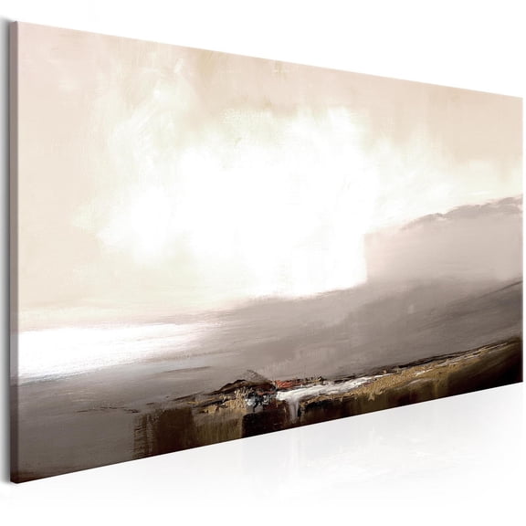 Tiptophomedecor Abstract Canvas Wall Art - Beginning Of The End Brown Narrow - Stretched & Framed Ready To Hang Art