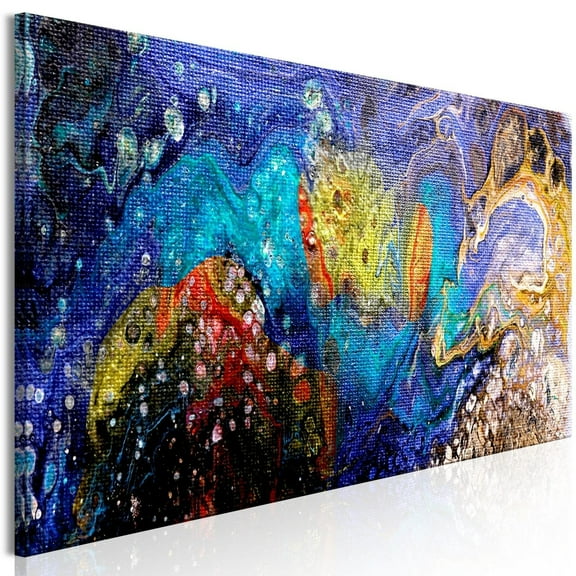 Tiptophomedecor Abstract Canvas Wall Art - Bottom Of The Ocean Narrow - Stretched & Framed Ready To Hang Art