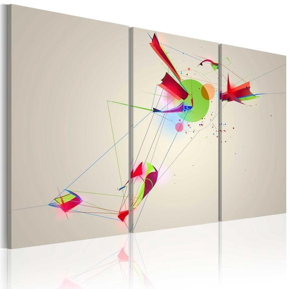 Tiptophomedecor Abstract Canvas Wall Art - Colors & Shapes - Stretched & Framed Ready To Hang Art
