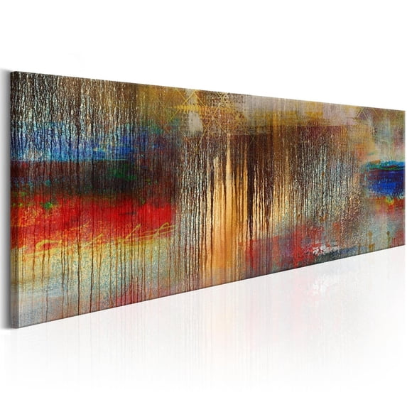 Tiptophomedecor Abstract Canvas Wall Art - Colourful Rainstorm - Stretched & Framed Ready To Hang Art