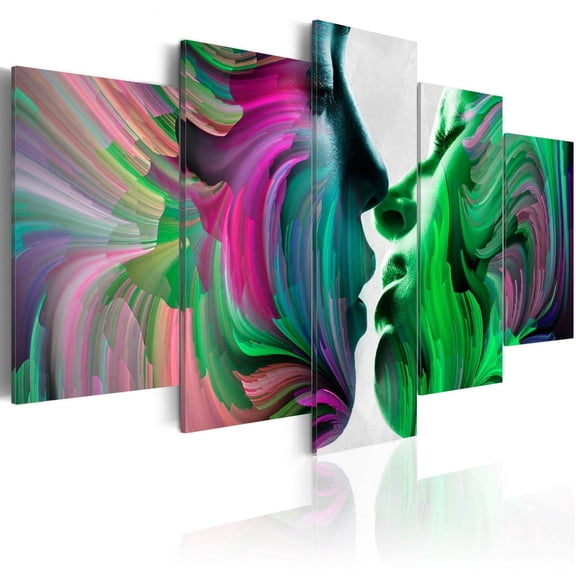 Tiptophomedecor Abstract Canvas Wall Art - Colours Of Love - Stretched & Framed Ready To Hang Art