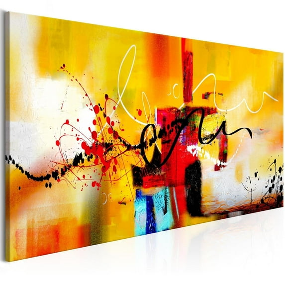 Tiptophomedecor Abstract Canvas Wall Art - Crazy Serpentines Orange Narrow - Stretched & Framed Ready To Hang Art