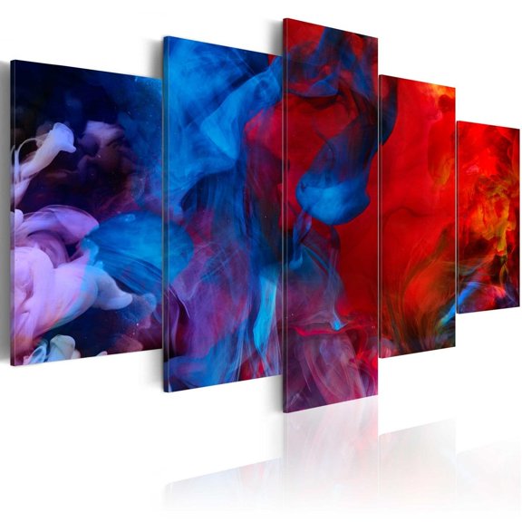 Tiptophomedecor Abstract Canvas Wall Art - Dance Of Colourful Flames - Stretched & Framed Ready To Hang Art