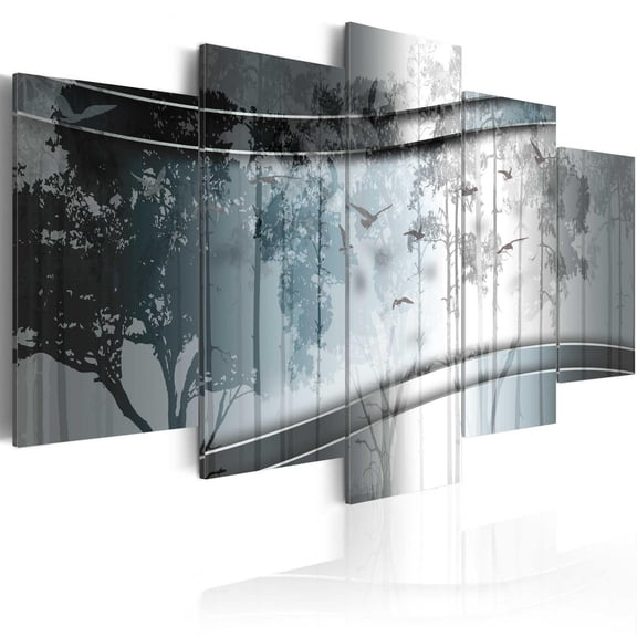 Tiptophomedecor Abstract Canvas Wall Art - Forest Mists - Stretched & Framed Ready To Hang Art