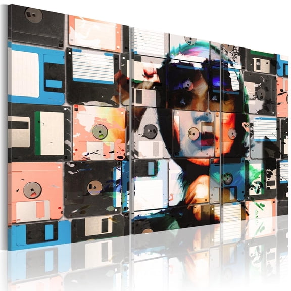 Tiptophomedecor Abstract Canvas Wall Art - Memory Snapshots - Stretched & Framed Ready To Hang Art