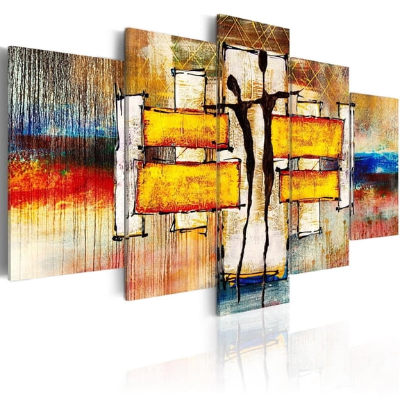 Tiptophomedecor Abstract Canvas Wall Art - Solar Tango - Stretched & Framed Ready To Hang Art
