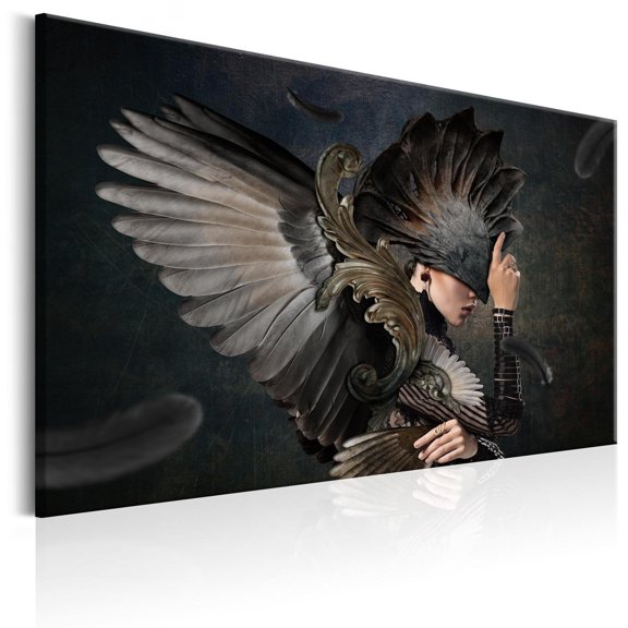 Tiptophomedecor Abstract Canvas Wall Art - Warrior Of Darkness - Stretched & Framed Ready To Hang Art