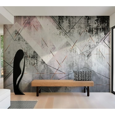 Tiptophomedecor Abstract Wallpaper Wall Mural - Abstract Geometric Concrete Art