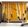 thumbnail image 1 of Tiptophomedecor Abstract Wallpaper Wall Mural - Birches On The Orange Background, 1 of 7