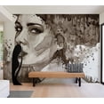 thumbnail image 1 of Tiptophomedecor Abstract Wallpaper Wall Mural - Black Lady, 1 of 7