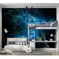 thumbnail image 1 of Tiptophomedecor Abstract Wallpaper Wall Mural - Blue Lightning Bolts, 1 of 7