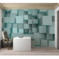 thumbnail image 1 of Tiptophomedecor Abstract Wallpaper Wall Mural - Blue Puzzle, 1 of 7