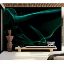 Tiptophomedecor Abstract Wallpaper Wall Mural - Blue Smoke Waves