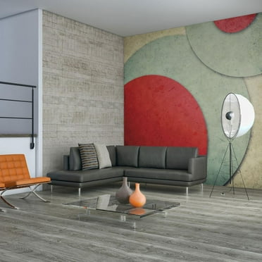 Tiptophomedecor Abstract Wallpaper Wall Mural - Circles - Retro Style