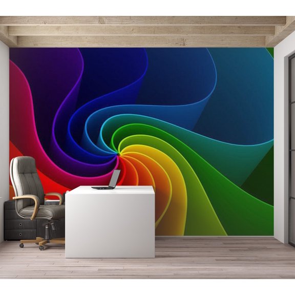Tiptophomedecor Abstract Wallpaper Wall Mural - Colorful Pinwheel