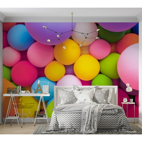 Tiptophomedecor Abstract Wallpaper Wall Mural - Colourful Balls