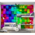 thumbnail image 1 of Tiptophomedecor Abstract Wallpaper Wall Mural - Colourful Cubes, 1 of 7