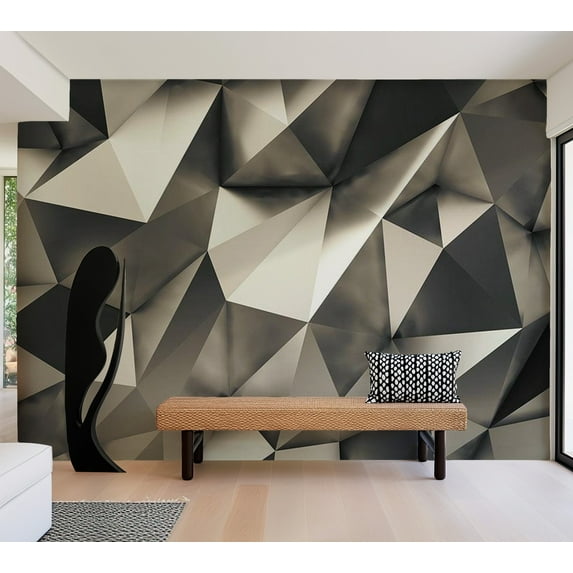 Tiptophomedecor Abstract Wallpaper Wall Mural - Cosmic Silver